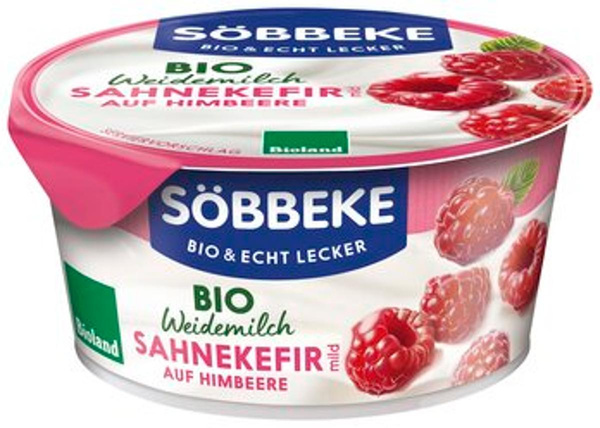 Produktfoto zu Weidemilch Sahnekefir auf Himbeere