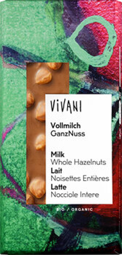 Produktfoto zu Vollmilchschokolade mit ganzen Haselnüssen