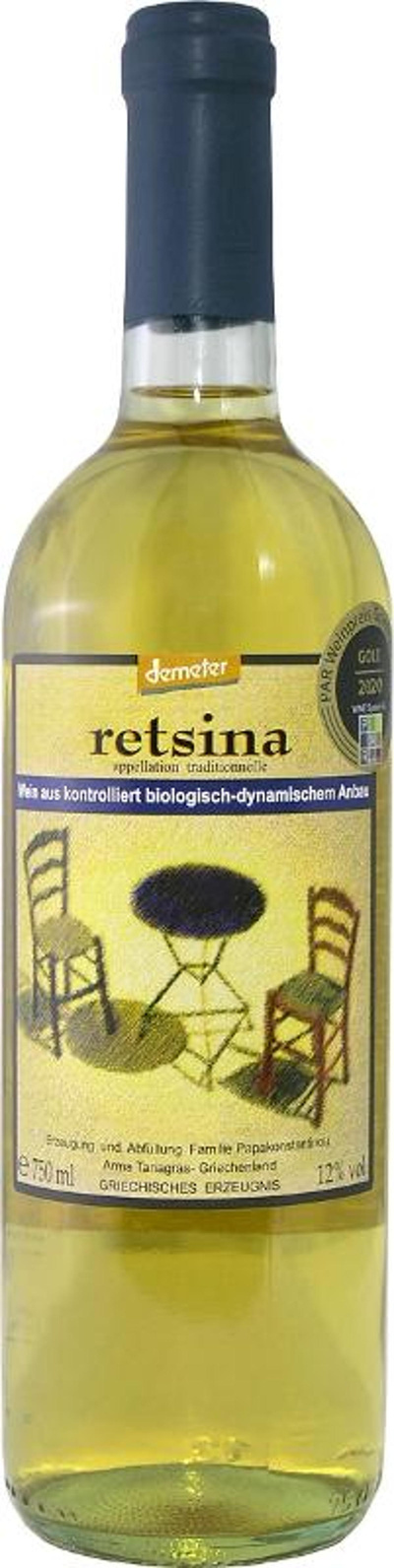 Produktfoto zu Griechischer Weißwein Retsina Papakonstantinou