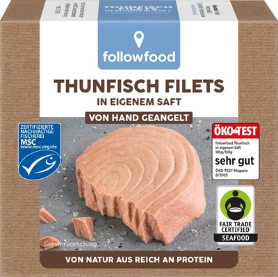 Produktfoto zu followfood Thunfisch Filets im eigenen Saft