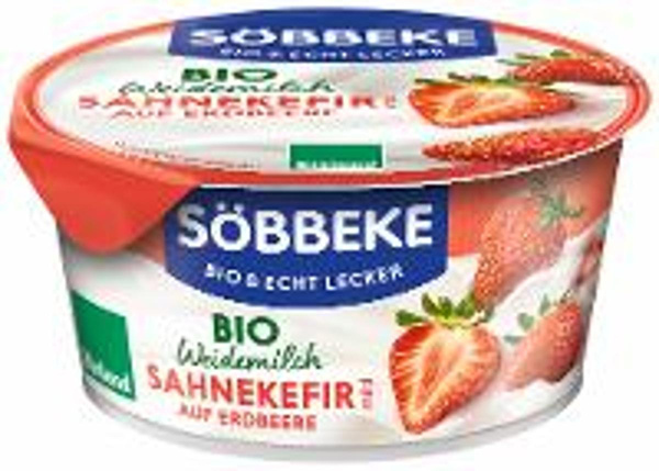 Produktfoto zu Weidemilch Sahnekefir auf Erdbeere