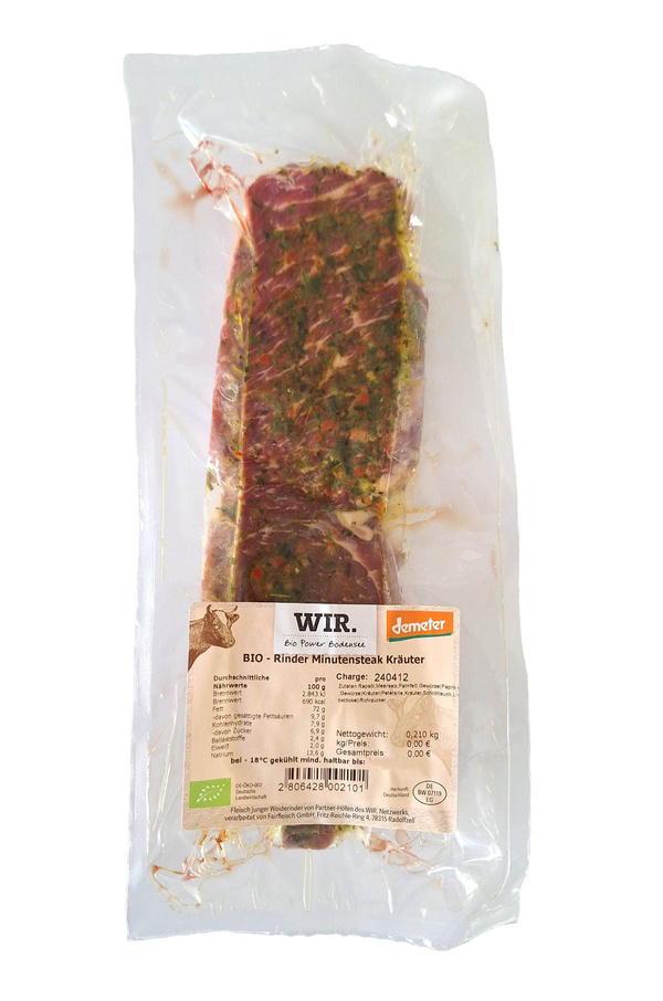 Produktfoto zu Rinder Minutensteak in Kräutermarinade 2 Stück ca. 200 g