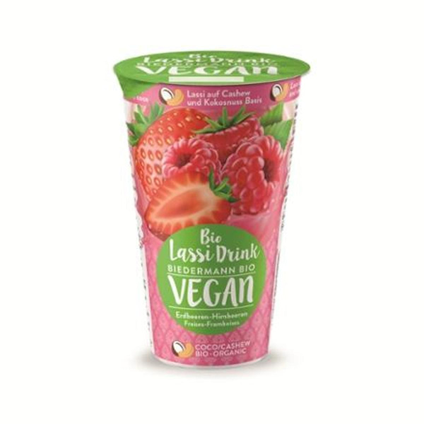 Produktfoto zu Lassi Vegan Erdbeere-Himbeere