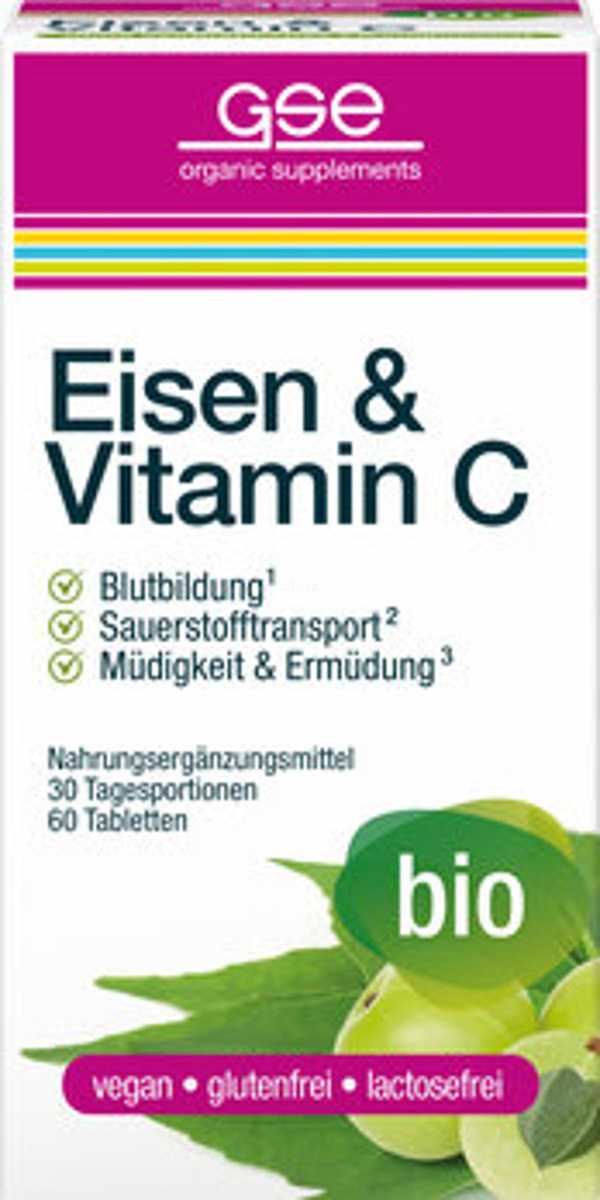 Produktfoto zu GSE Eisen & Vitamin C Complex 600mg 60 Stück
