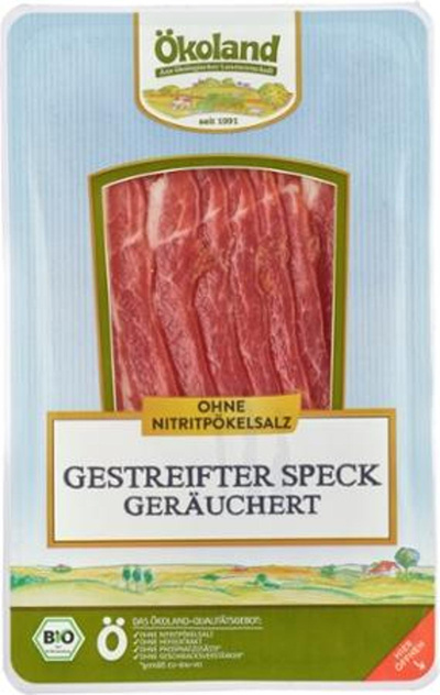 Produktfoto zu Gestreifter Speck in Scheiben
