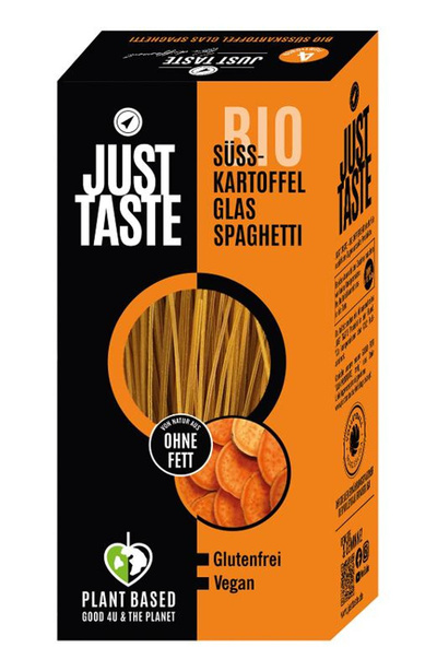Produktfoto zu Süsskartoffel Glas Spaghetti