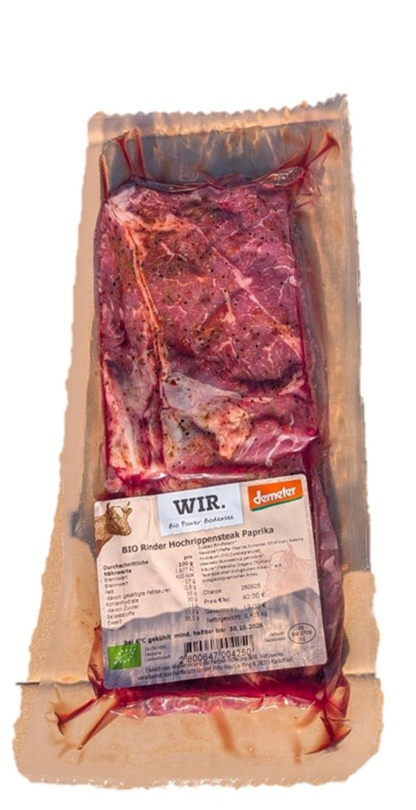 Produktfoto zu Rinder Hochrippensteak in Paprikamarinade 2 Stück ca 400 g
