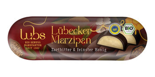 Produktfoto zu Lubs Lübecker Marzipan mit Zartbitter-Schokoüberzug