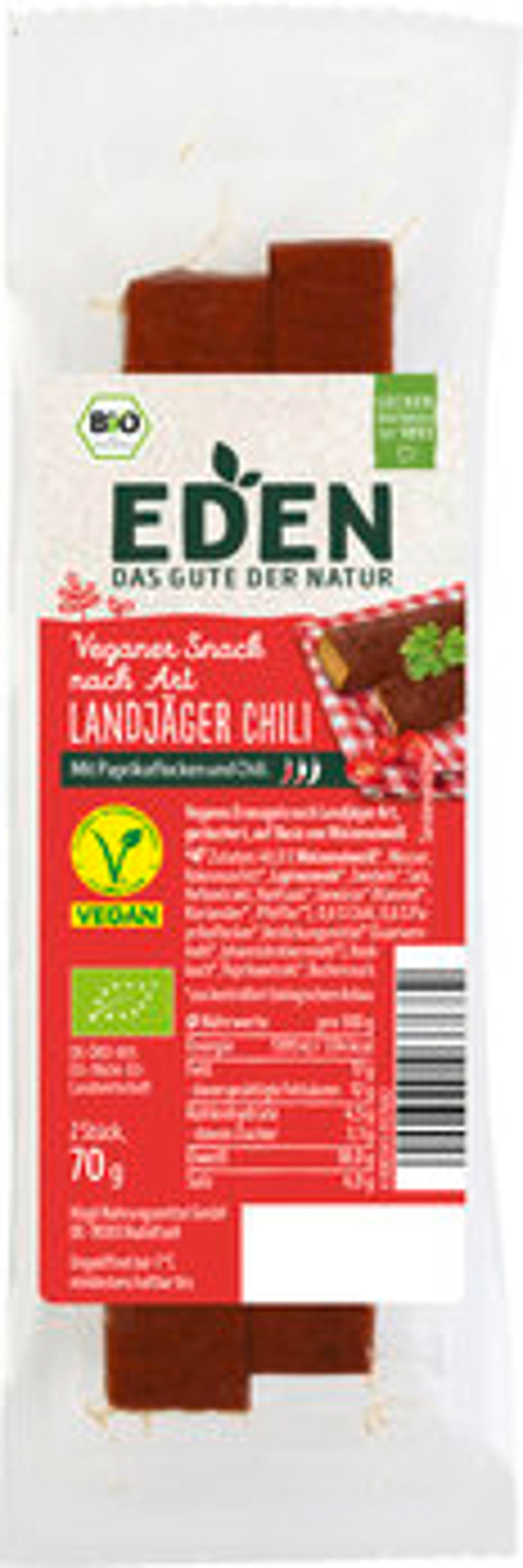 Produktfoto zu Veganer Snack Landjäger Art Chili