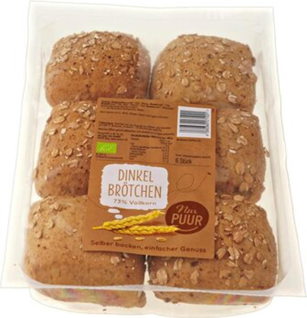 Produktfoto zu Nur Puur Dinkel Brötchen Aufback