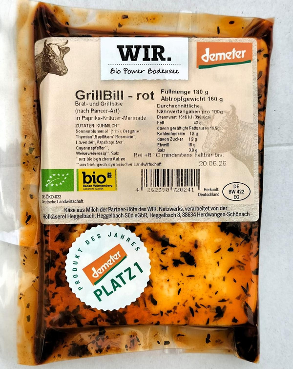 Produktfoto zu WIR GrillBill Brat-und Grillkäse in Paprika-Kräuter-Marinade