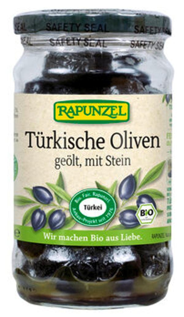 Produktfoto zu Rapunzel Türkische Oliven schwarz mit Stein geölt