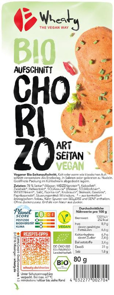 Produktfoto zu Wheaty Vegane Slices Chorizo