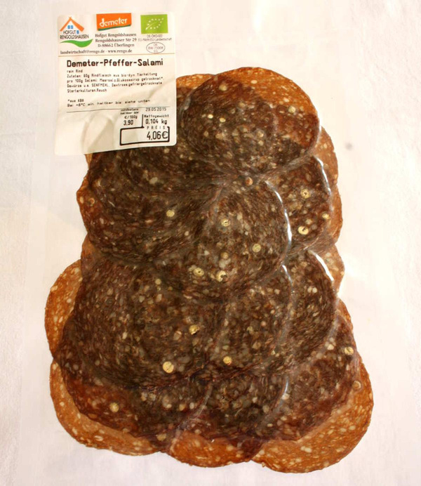 Produktfoto zu Rindersalami mit Pfeffer geschnitten ca. 120 g