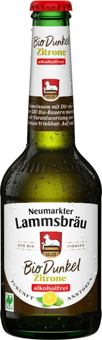 Produktfoto zu Lammsbräu Dunkel&Pure Zitrone alkoholfrei