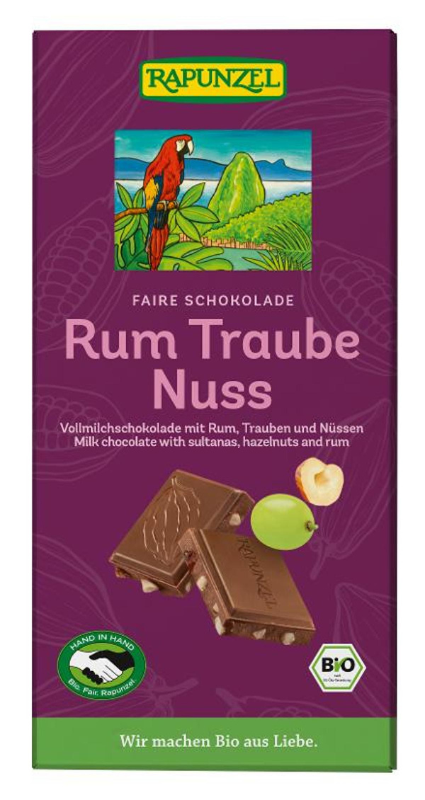 Produktfoto zu Rum-Traube-Nuss Schokolade