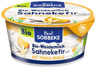 Produktfoto zu Weidemilch Sahnekefir auf Mango Vanille