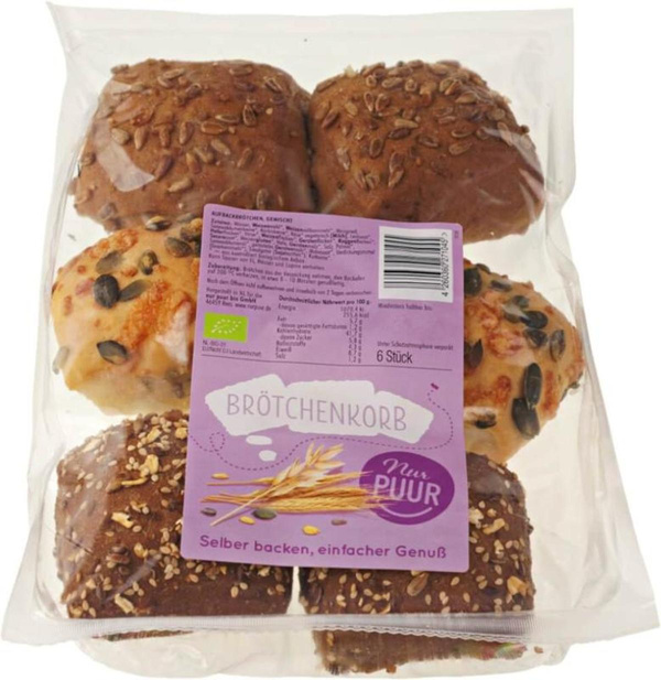 Produktfoto zu Brötchenkorb drei Sorten 3x2 Stück Aufback