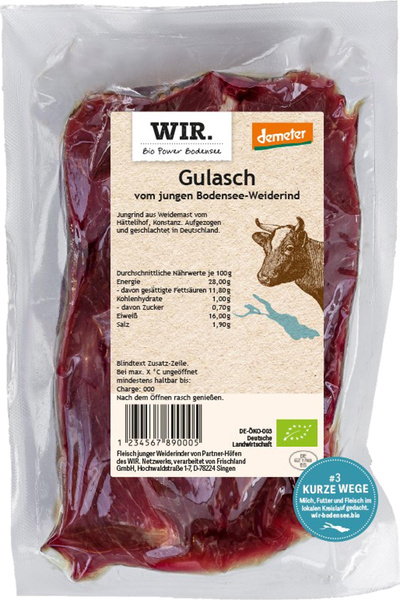 Produktfoto zu Weiderind-Gulasch DEMETER WIR.