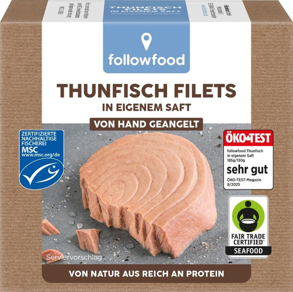 Produktfoto zu followfood Thunfisch Filets im eigenen Saft