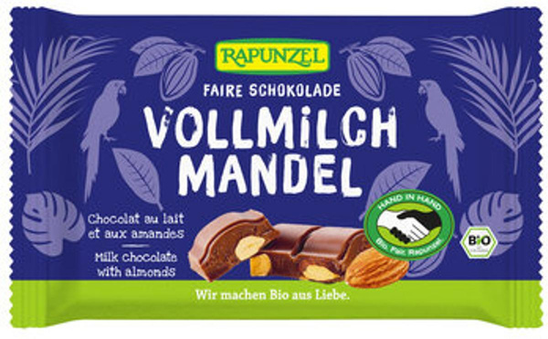 Produktfoto zu Rapunzel Vollmilchschokolade mit ganzen Mandeln