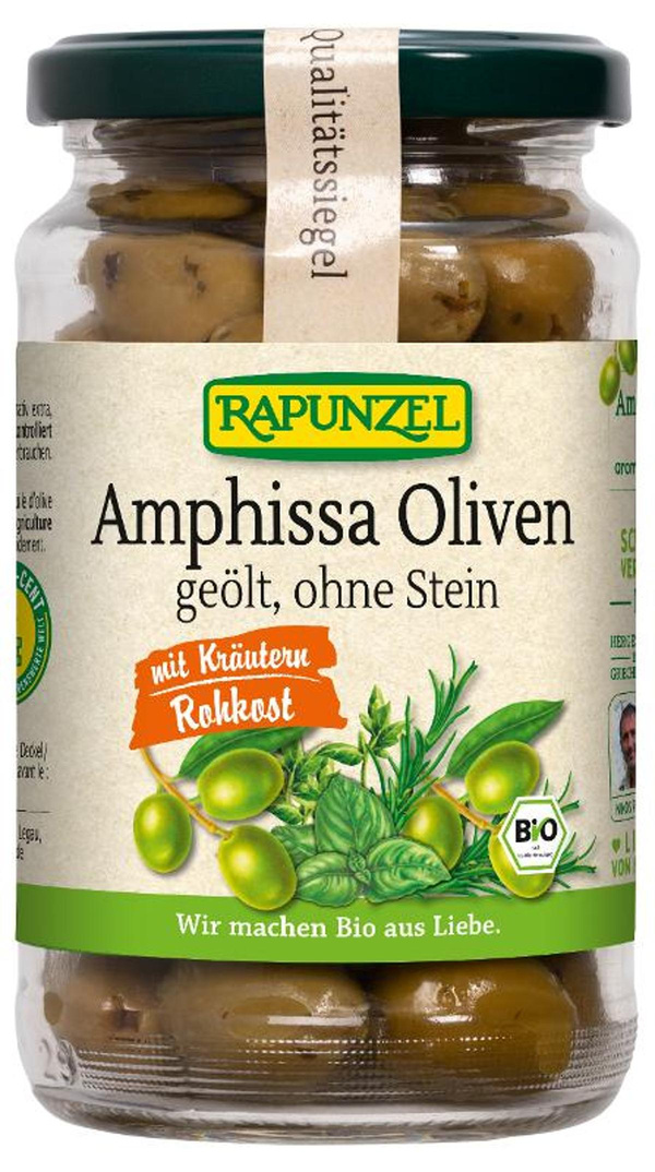 Produktfoto zu Oliven Amphissa mit Kräutern, ohne Stein