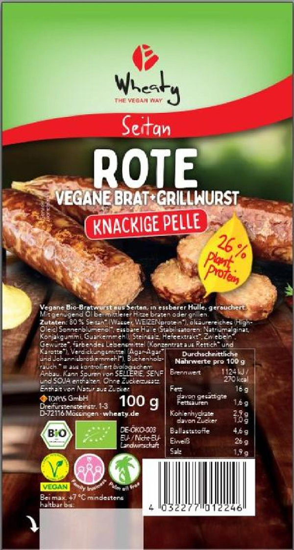 Produktfoto zu WHEATY Rote Brat+Grillwurst ve