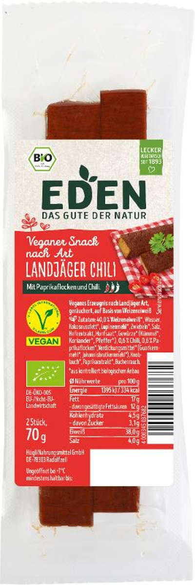 Produktfoto zu Veganer Snack Landjäger Art Chili