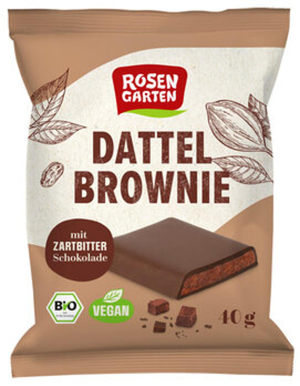 Produktfoto zu Rosengarten Zartbitter Dattel Brownie
