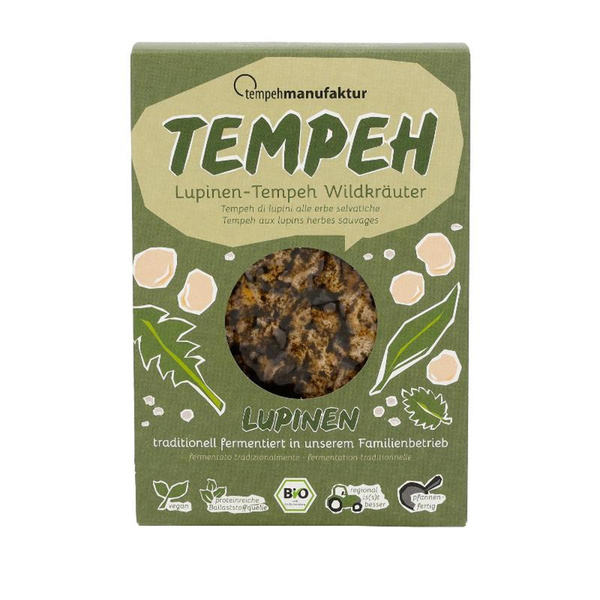 Produktfoto zu Lupinen Tempeh Wildkräuter