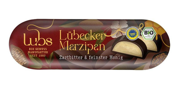 Produktfoto zu Lübecker Marzipan mit Zartbitter-Schokoüberzug